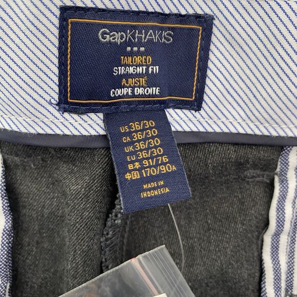 Gap Pants Mens 36x30 Gray Dress Trouser Tailored Straight Fit Career NWT - Picture 7 of 11
